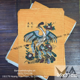 Tranh Đông Hồ Thiên Hạ Thái Bình Con Công